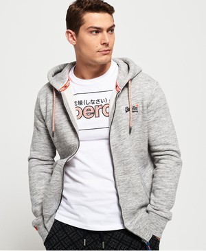 Superdry Orange Label Classic Cipzár Férfi Kapucnis Pulóver Szürke | ARUKG6724